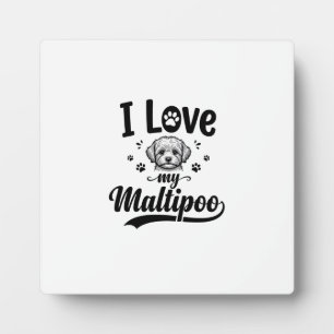 Ich liebe mein Maltipoo Vintage Gravur Hund Design Fotoplatte