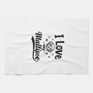 Ich liebe mein Maltipoo Vintage Gravur Hund Design Geschirrtuch