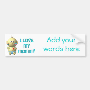 Ich Liebe mein Mami Bouncing Baby mit Herz & Klamm Autoaufkleber