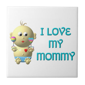 Ich Liebe mein Mami Bouncing Baby mit Herz & Klamm Fliese