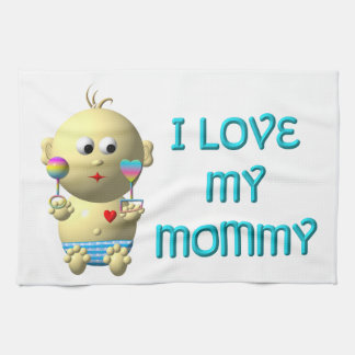 Ich Liebe mein Mami Bouncing Baby mit Herz & Klamm Küchentuch