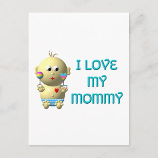 Ich Liebe mein Mami Bouncing Baby mit Herz & Klamm Postkarte