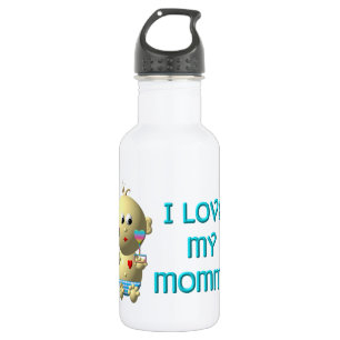Ich Liebe mein Mami Bouncing Baby mit Herz & Klamm Trinkflasche