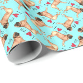 Ich Liebe mein Mastiff Geschenkpapier (Rolleneckpunkt)