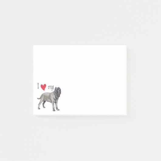 Ich Liebe mein Mastino Post-it Klebezettel (Vorderseite)