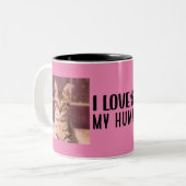 Ich Liebe mein Mensch Zweifarbige Tasse (Vorderseite Links)