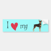 Ich Liebe mein Min-Button Autoaufkleber (Vorne)