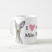 Ich Liebe mein Min Button Miniaturpinscher Niedlic Kaffeetasse (Vorderseite Links)