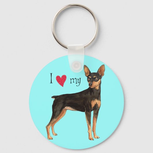 Ich Liebe mein Min-Button Schlüsselanhänger (Vorderseite)