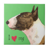 Ich Liebe mein Mini Bull Terrier Fliese (Vorderseite)