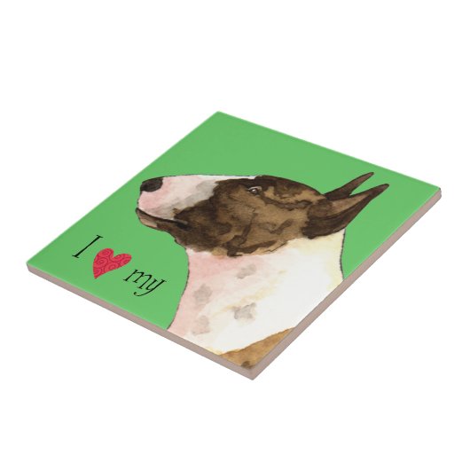 Ich Liebe mein Mini Bull Terrier Fliese (Seite)