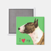 Ich Liebe mein Mini Bull Terrier Magnet (Vorderseite/Rückseite)