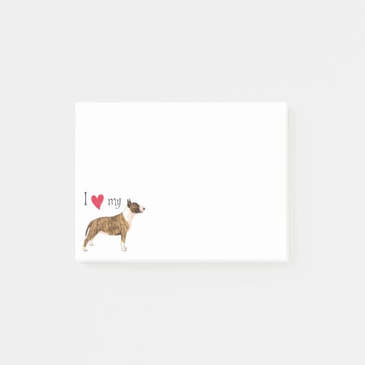Ich Liebe mein Mini Bull Terrier Post-it Klebezettel (Vorderseite)