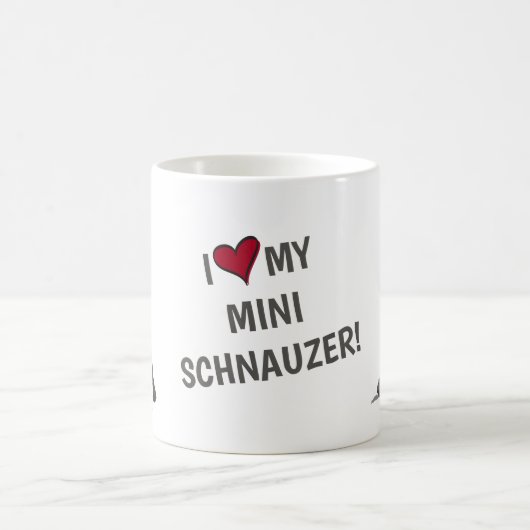Ich Liebe mein Mini Schnauzer Kaffeetasse (Mittel)