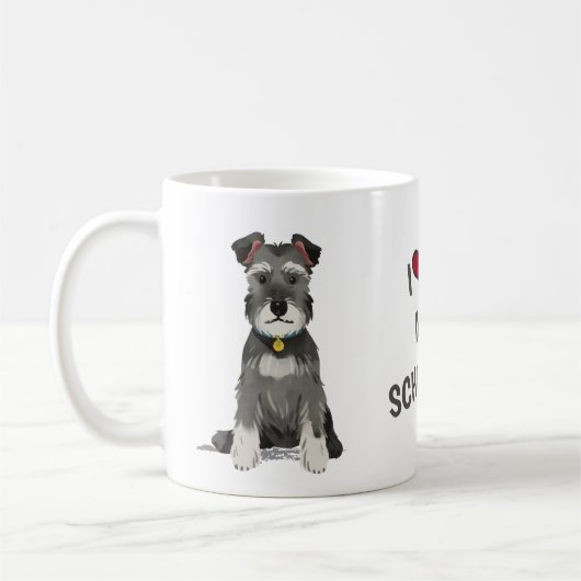 Ich Liebe mein Mini Schnauzer Kaffeetasse (Links)