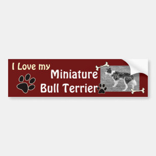 Ich Liebe mein Miniatur Bull Terrier Autoaufkleber