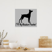 Ich Liebe Mein Miniaturpinscher in der Silhouette Poster (Küche)