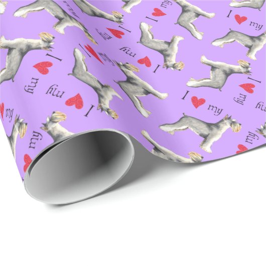 Ich Liebe mein Miniaturschnauzer Geschenkpapier (Rolleneckpunkt)