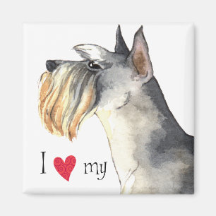 Ich Liebe mein Miniaturschnauzer Magnet
