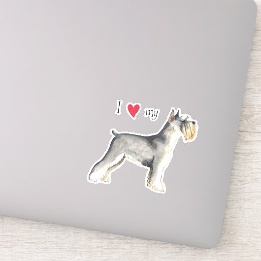 Ich Liebe mein Miniaturschnauzer Vinyl Sticker (Detail)