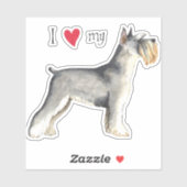 Ich Liebe mein Miniaturschnauzer Vinyl Sticker (Blatt)