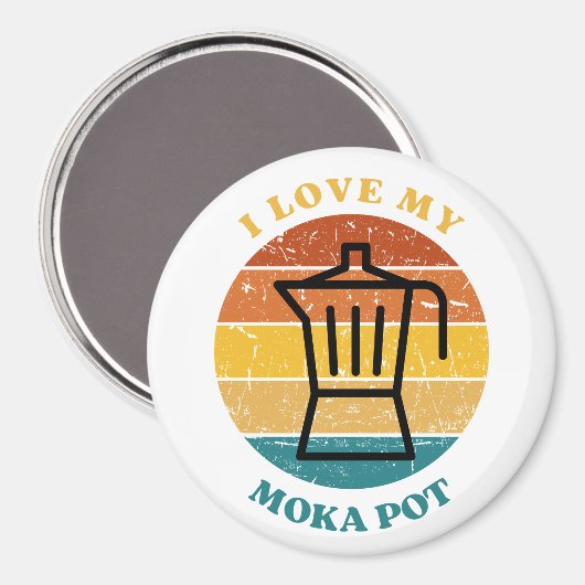 Ich Liebe mein Moka Pot Magnet (Vorderseite/Rückseite)