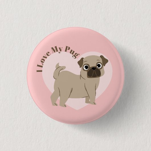 "Ich Liebe mein Mops" Button (Vorderseite)