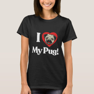 Ich Liebe mein Mops Funny Niedlich lächelnd Mops G T-Shirt
