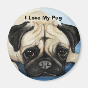 "Ich Liebe mein Mops-" Hundekunst-Magnet Magnet
