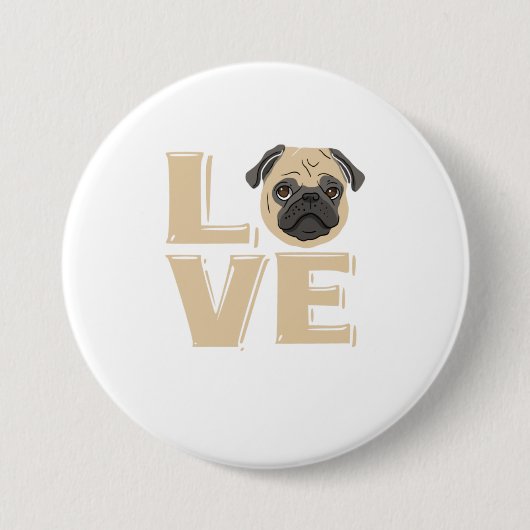 Ich Liebe mein Mops Mops Geschenke für Mops Liebha Button (Vorderseite)