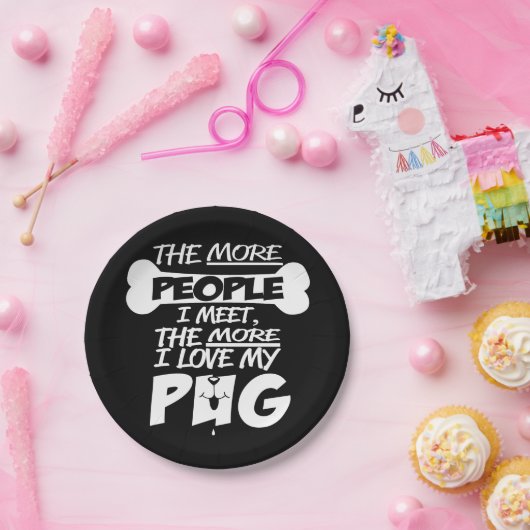 Ich Liebe mein Mops Paper Teller (Party)