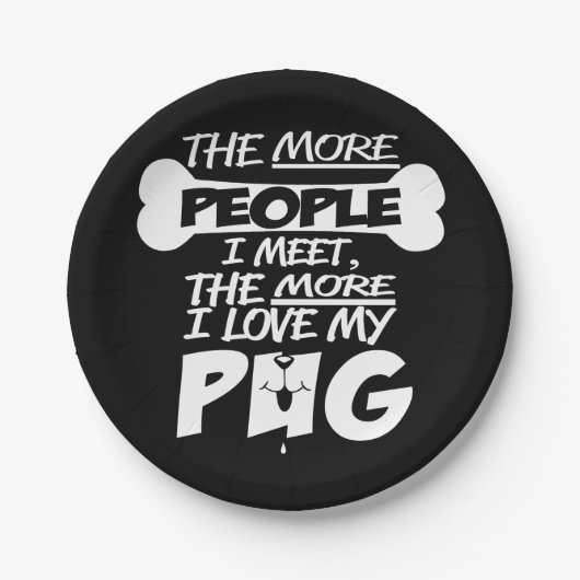 Ich Liebe mein Mops Paper Teller (Vorderseite)