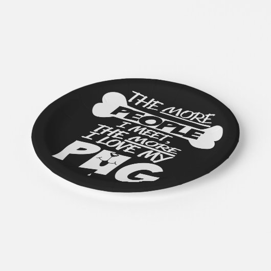 Ich Liebe mein Mops Paper Teller (Schrägansicht)