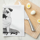 Ich Liebe mein Mops Teetuch Geschirrtuch (Viertel Falte)
