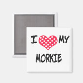 Ich Liebe mein Morkie Magnet (Vorderseite/Rückseite)