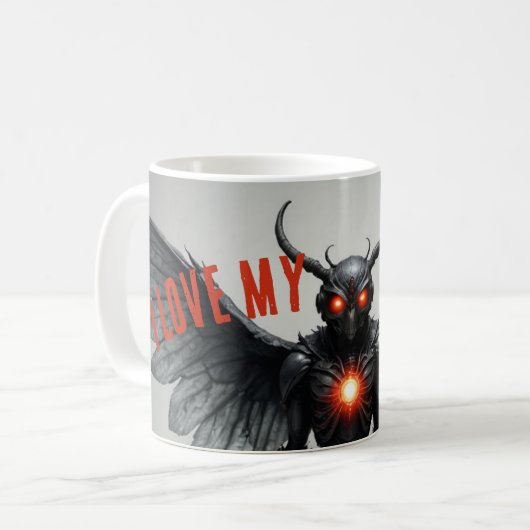 Ich Liebe mein Mothman Kaffeetasse (Vorderseite Links)