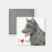 Ich Liebe mein Mudi Magnet (Vorderseite/Rückseite)