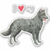 Ich Liebe mein Mudi Vinyl Sticker (Vorderseite)