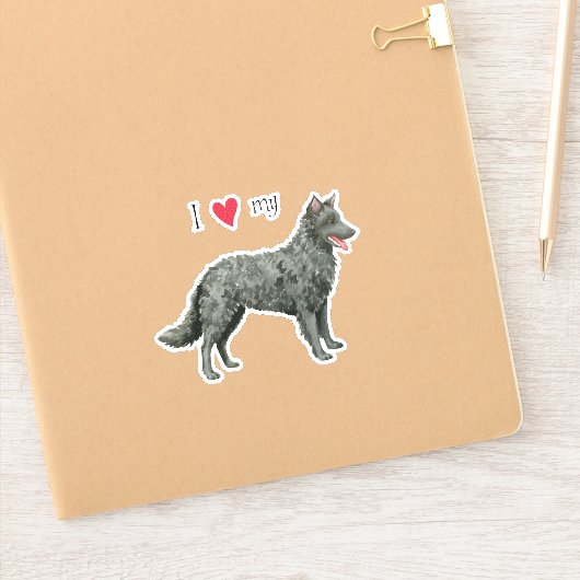 Ich Liebe mein Mudi Vinyl Sticker (Notizbuch)