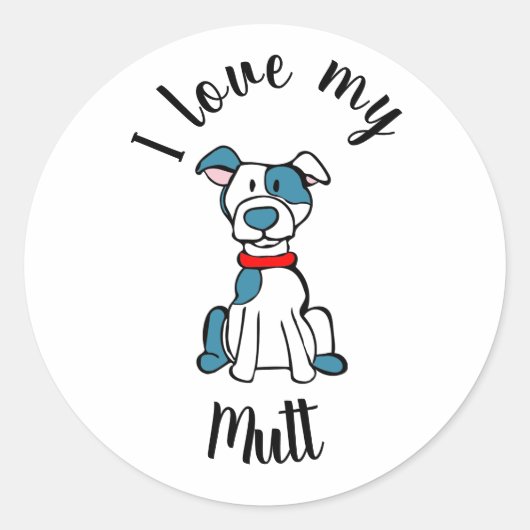 Ich Liebe mein Mutt Runder Aufkleber (Vorderseite)