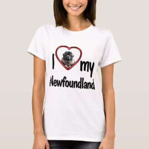 Ich Liebe mein Neufundland Hund Lover Red Heart Fo T-Shirt
