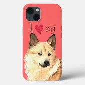 Ich Liebe mein norwegisches Buhund Case-Mate iPhone Hülle (Rückseite)