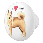 Ich Liebe mein norwegisches Buhund Keramikknauf (Rechts)