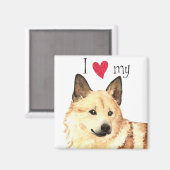 Ich Liebe mein norwegisches Buhund Magnet (Vorderseite/Rückseite)