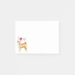 Ich Liebe mein norwegisches Buhund Post-it Klebezettel