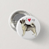 Ich Liebe mein norwegisches Elkhound Button (Vorne & Hinten)
