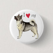 Ich Liebe mein norwegisches Elkhound Button (Vorderseite)