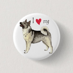 Ich Liebe mein norwegisches Elkhound Button