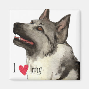 Ich Liebe mein norwegisches Elkhound Magnet