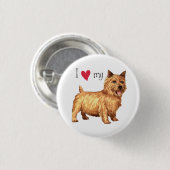 Ich Liebe mein Norwich Terrier Button (Vorne & Hinten)